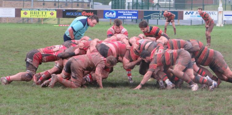 Scrum time at the Obs, Milford Haven set against Cardigan